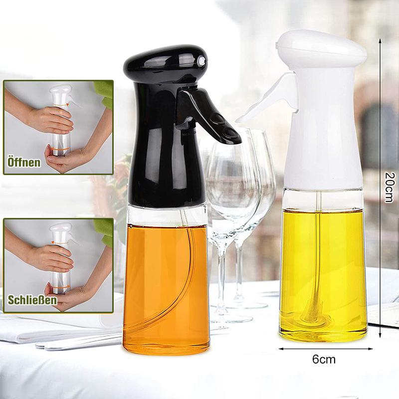 PressSpray Ölzerstäuber - Präzise Dosierung - Vielseitig für Kochen & Grillen - Transparentes Design - Auslaufsicher & BPA-frei - 200 ml Kapazität