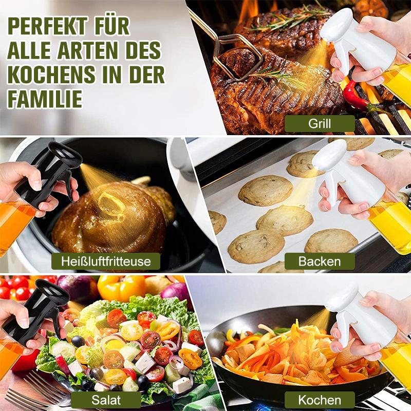 PressSpray Ölzerstäuber - Präzise Dosierung - Vielseitig für Kochen & Grillen - Transparentes Design - Auslaufsicher & BPA-frei - 200 ml Kapazität