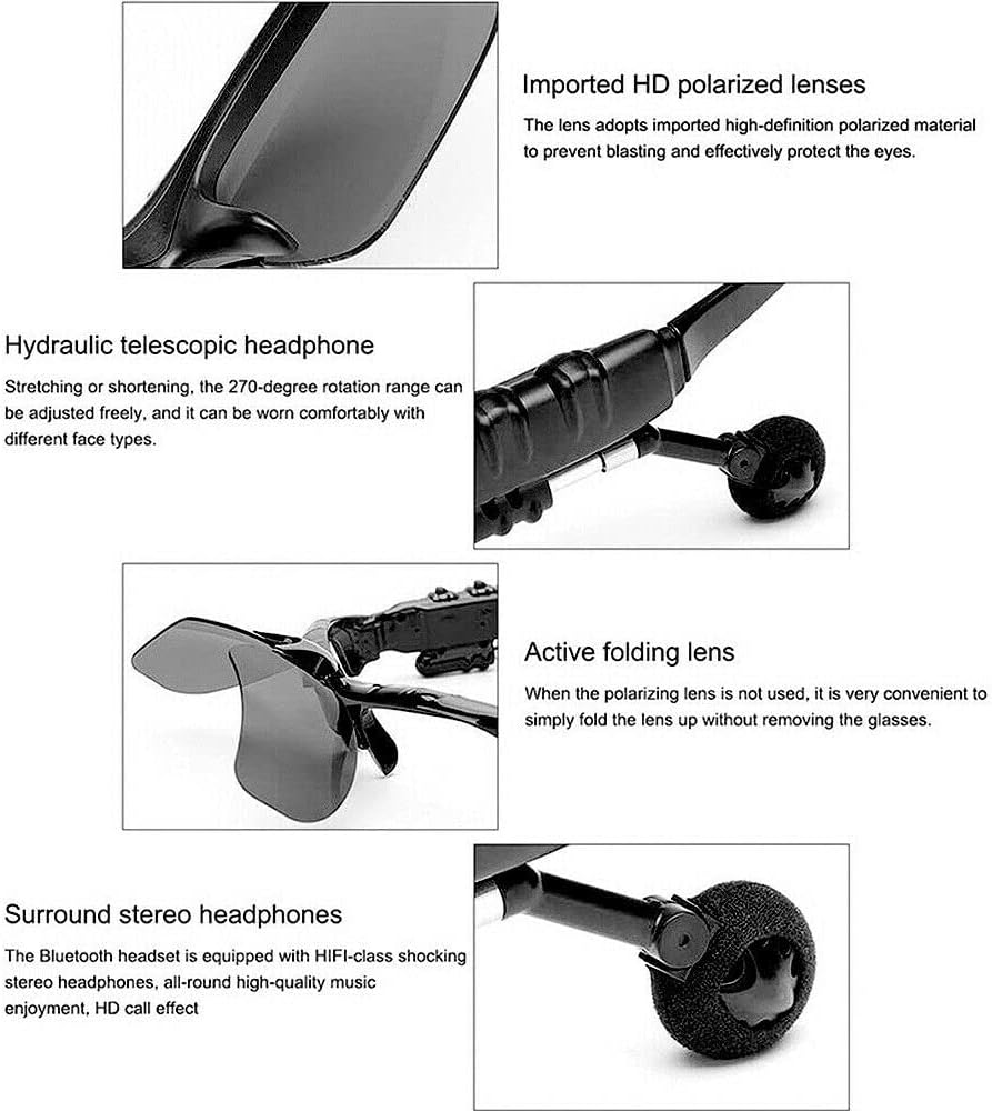 Bluetooth Sonnenbrille mit Lautsprecher - Sportbrille für Musik und Anrufe