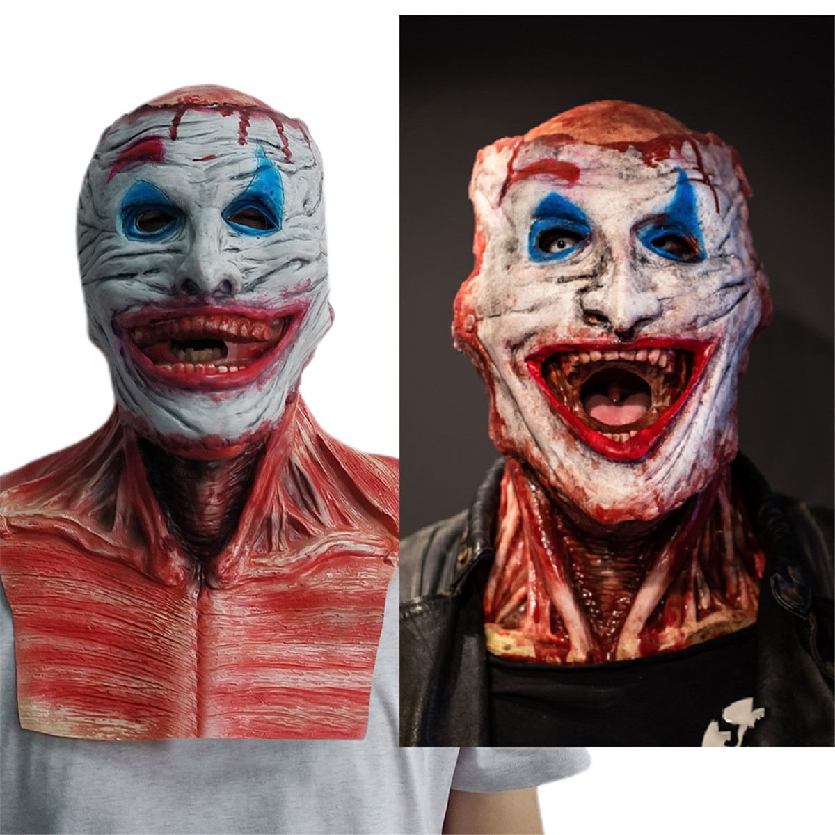 Halloween Horror Clown Maske - Realistisches Latex Kostüm Accessoire - Gruselige Verkleidung für Erwachsene - Perfekt für Partys und Horror Events