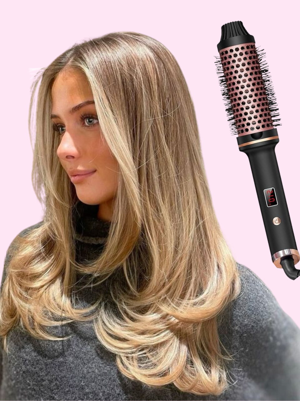 Warmluftstyler Rundbürste - Für Voluminöse Locken und Glattes Haar - Einfache Anwendung - Schnelles Aufheizen