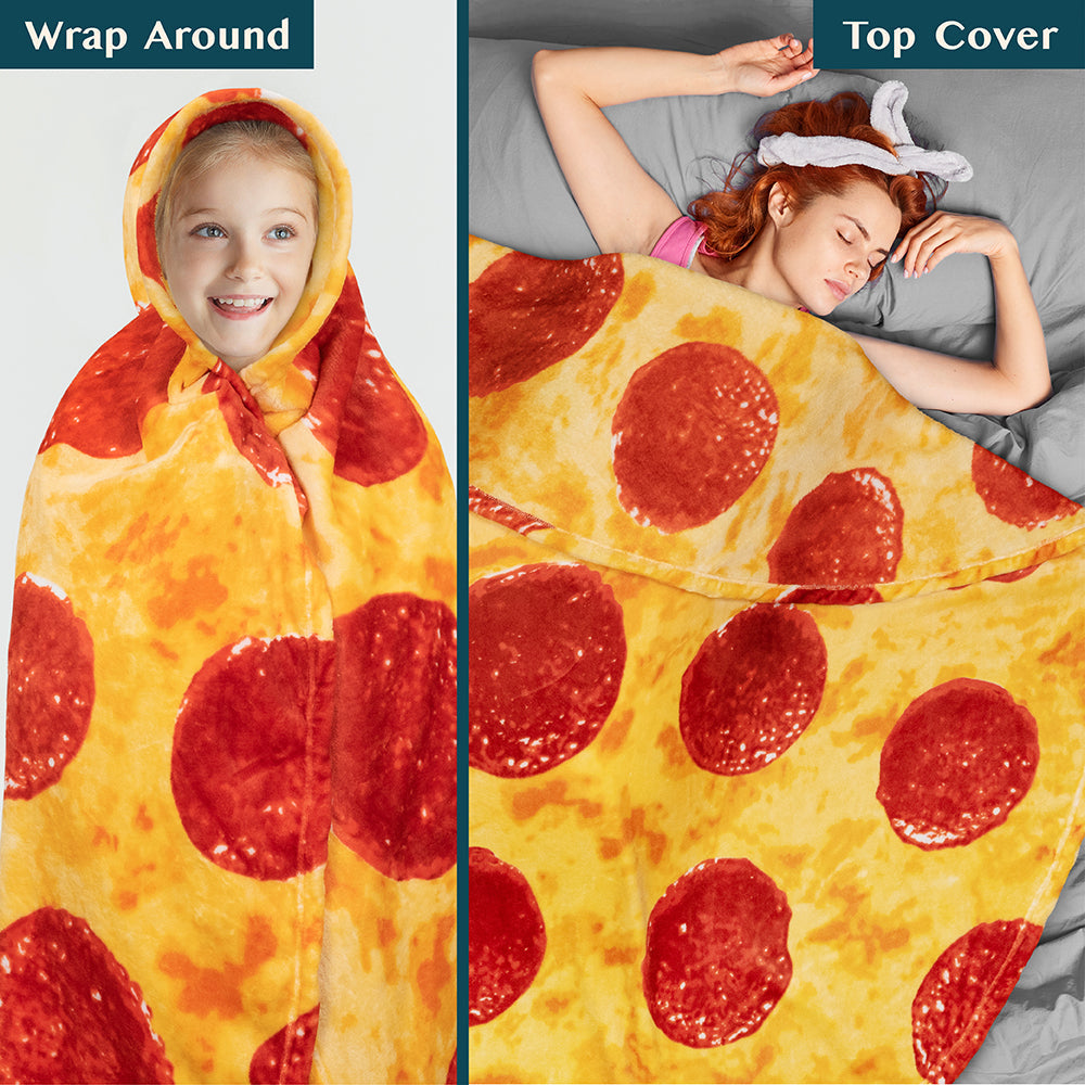 Burrito-Decke für Kinder - Kuschelige Wrap-Decke in Tortilla-Design - Weiche und warme Fleecedecke - Perfekt zum Einwickeln und Spielen - 150 cm Durchmesser