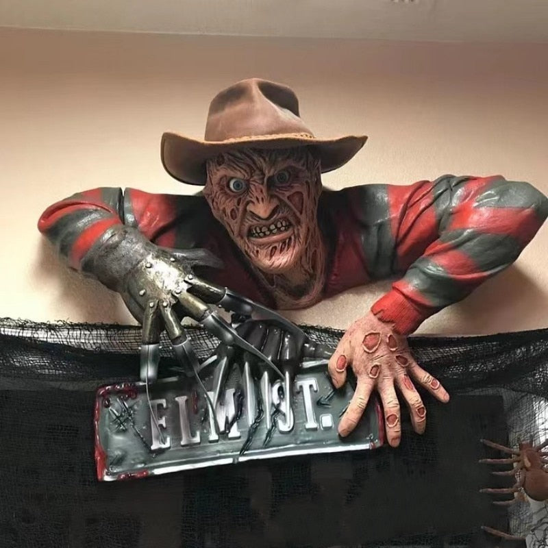 CreepyCrafts Freddy Krueger Wanddekoration - Gruselige Horror-Deko für Halloween und Spukhäuser