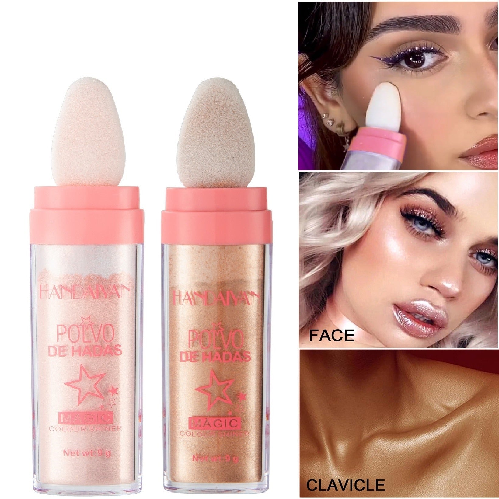 Langanhaltender Highlighter Puder Stick – FairyGlow für Gesicht und Körper