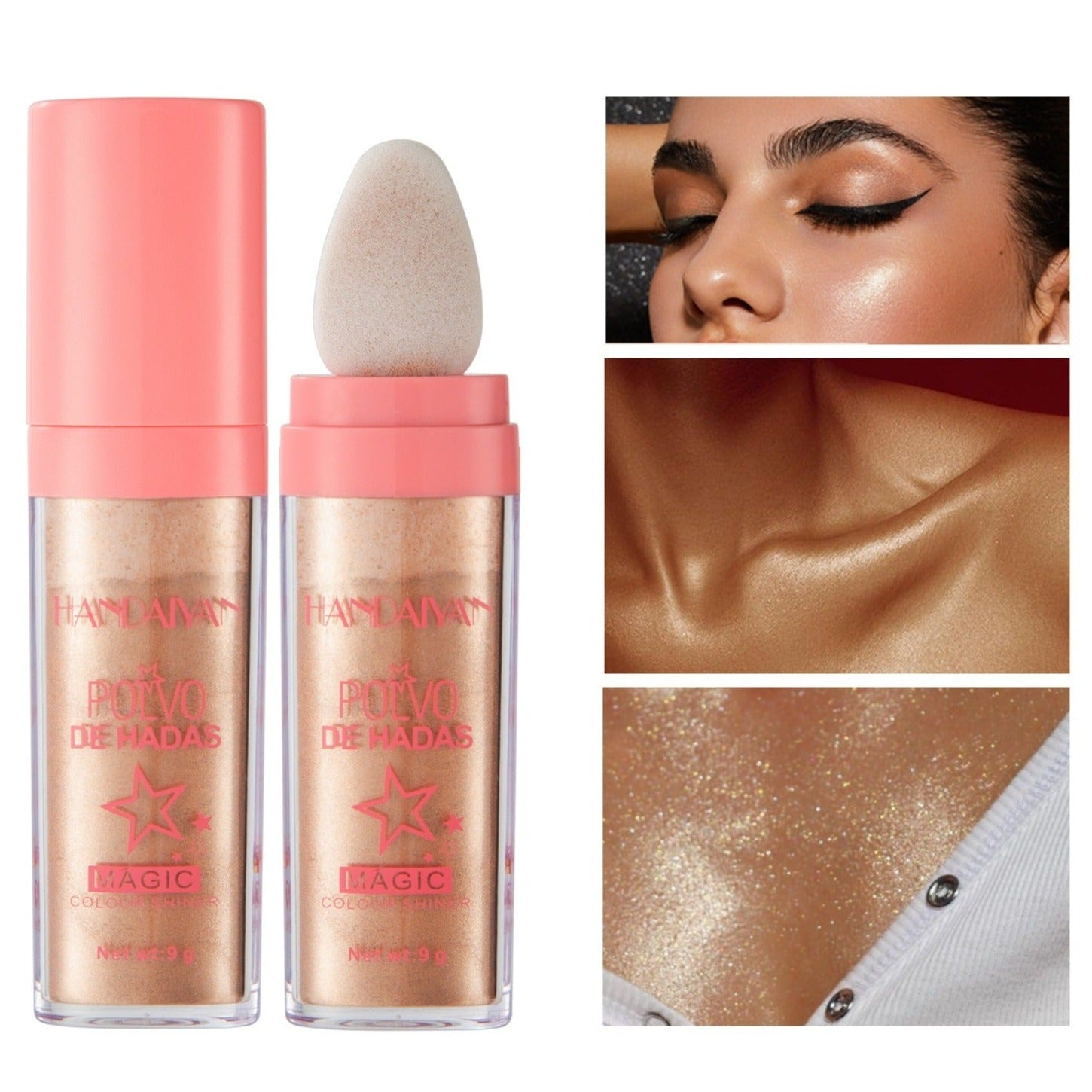 Langanhaltender Highlighter Puder Stick – FairyGlow für Gesicht und Körper