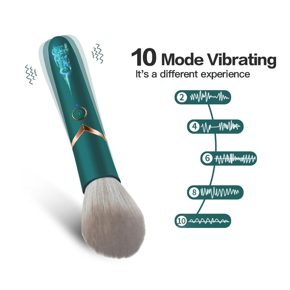 LuxeBrush - 2-in-1 Makeup-Pinsel mit Massagefunktion - Wasserdicht und Anpassbare Vibrationsmodi für Perfekte Schönheit und Entspannung