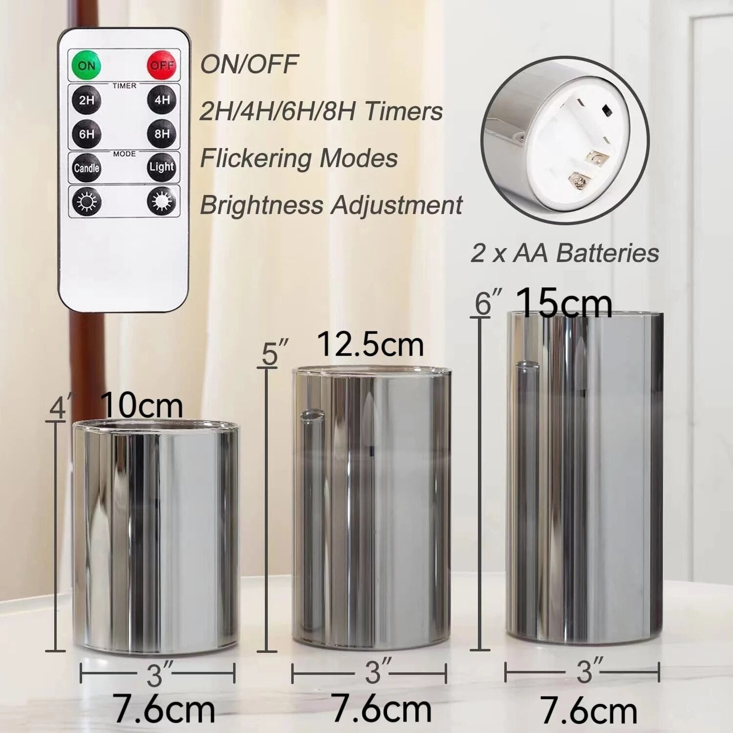 LED Flammenlose Kerzen Set - Wiederaufladbar, mit Fernbedienung und realistischer Flackereffekt