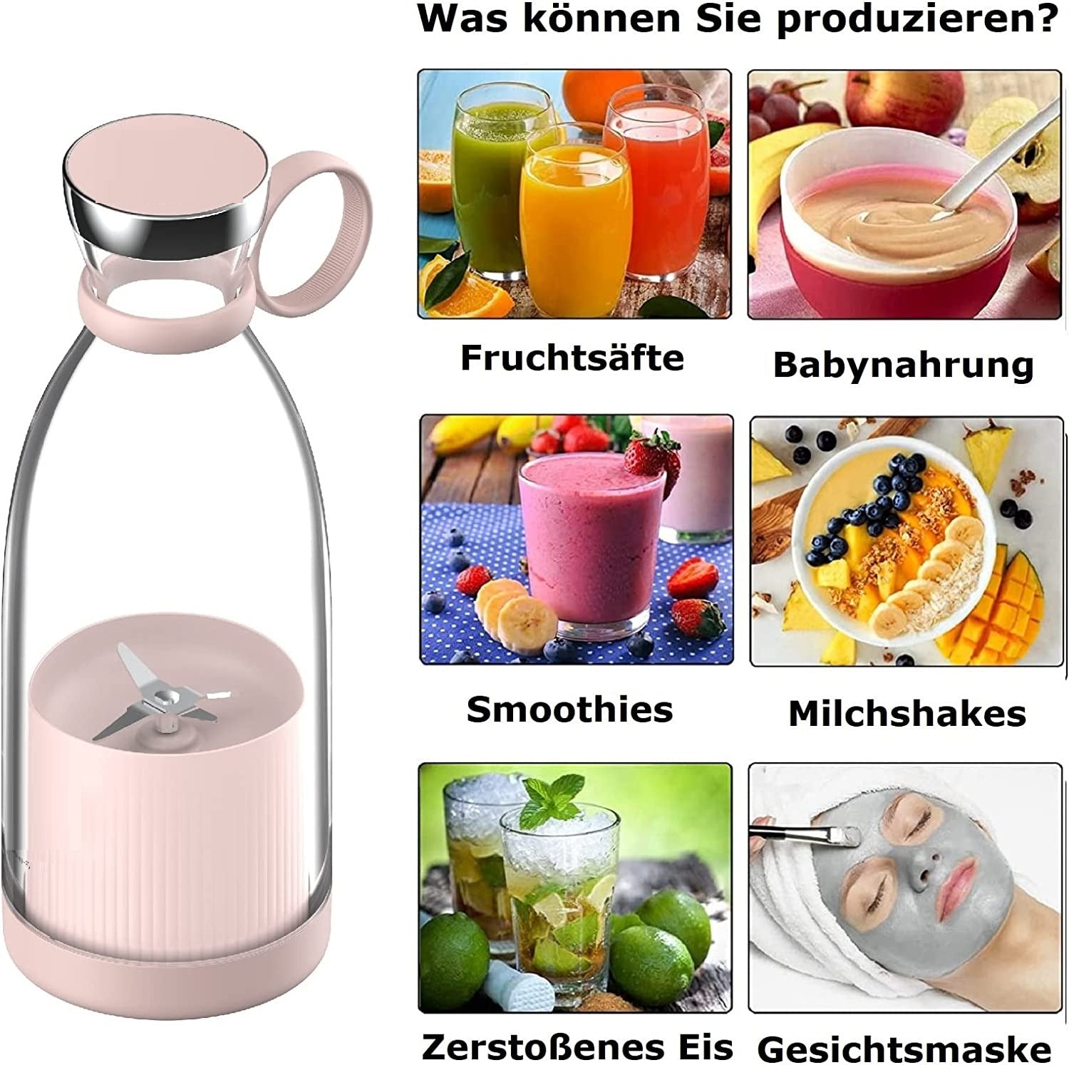 BlendMaster Tragbarer Smoothie-Mixer – Leistungsstarker und kabelloser Mixer für unterwegs