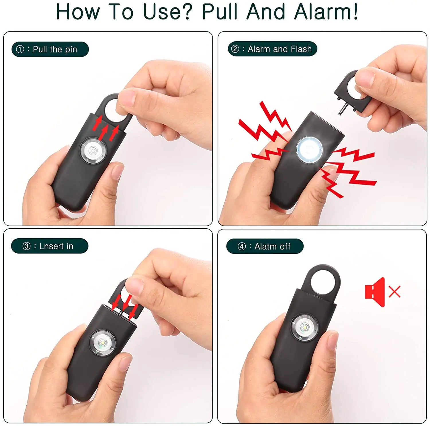 SafePulse - Tragbarer Sicherheitsalarm mit 130 dB Lautstärke und SOS-Signal - Diskreter Schlüsselanhänger für Ihre Sicherheit