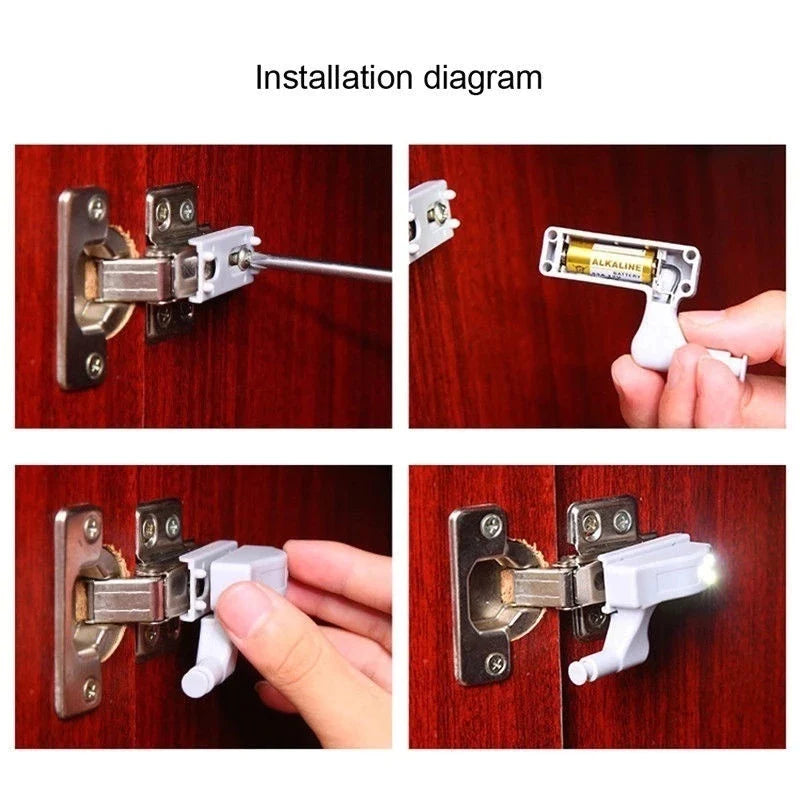 LED Scharnierleuchte - Automatisches Schranklicht - Einfache Installation - Batteriebetrieben